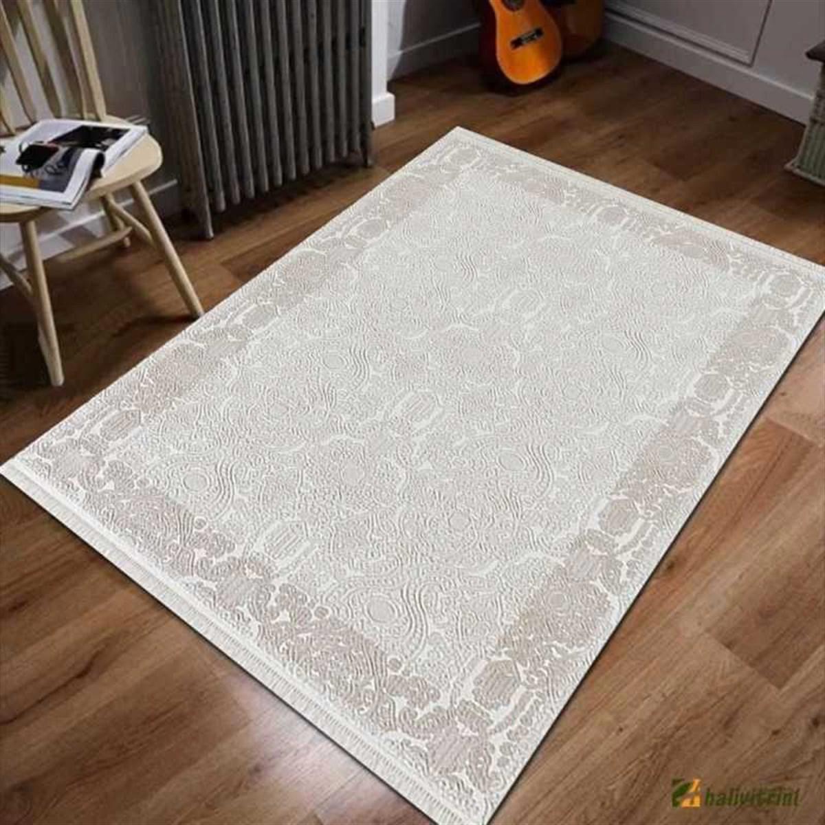 Efsane Halı Ihlara HR009060 Bej 11 mm Akrilik Silinebilir Yıkanabilir Orta Kaymaz Dikdörtgen Makine Dokuma Oturma Odası Halısı 120x180 cm