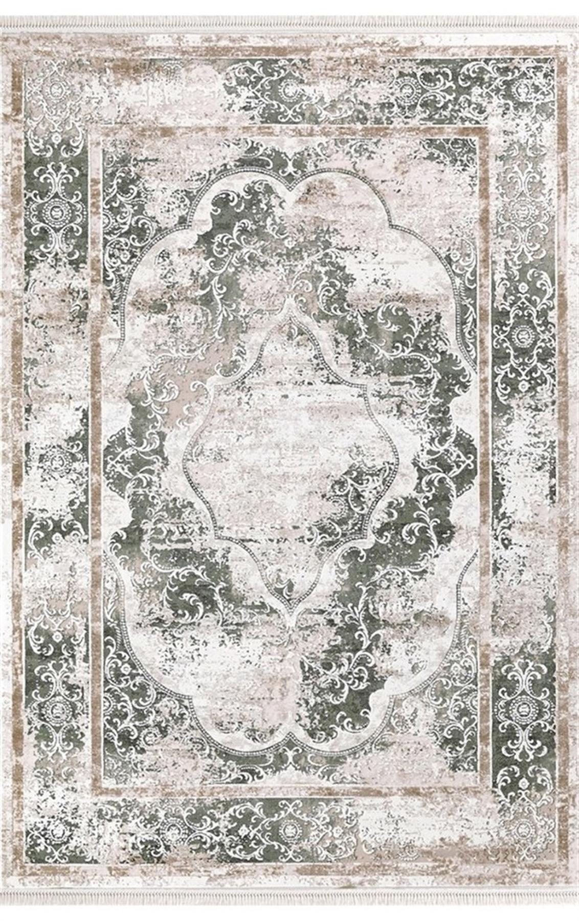 Dinarsu Arora 31889 Yeşil 11 mm Akrilik Silinebilir Yıkanabilir Orta Kaymaz Dikdörtgen Makine Dokuma Salon Halısı 80x250 cm