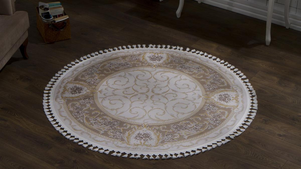 Bellona Safir 4055 Çok Renkli Şönil Taban Yuvarlak Makine Dokuma Salon Halısı 80x200 cm