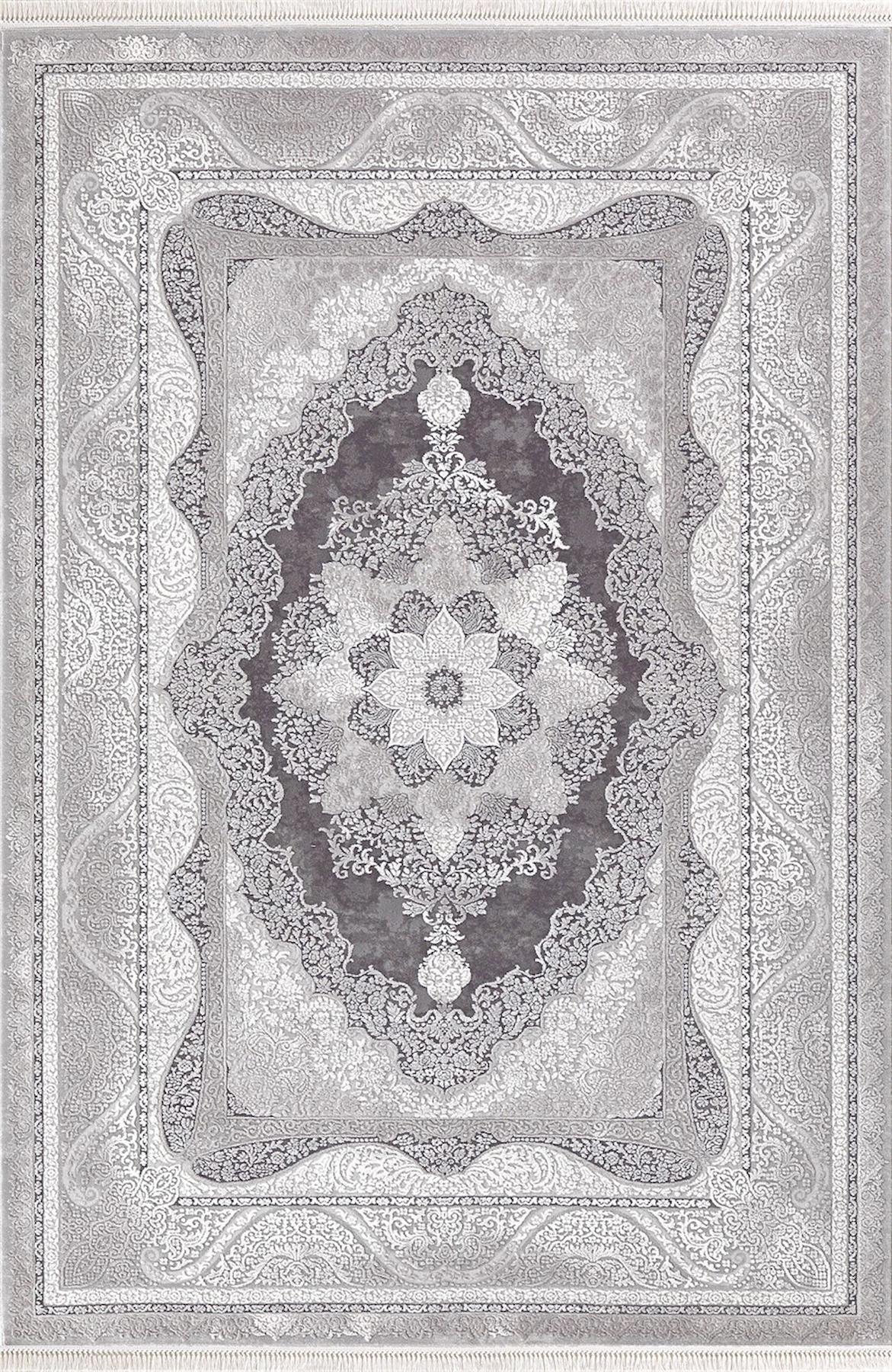 Dinarsu Arora 31888 Gri 11 mm Akrilik Silinebilir Yıkanabilir Orta Kaymaz Dikdörtgen Makine Dokuma Oturma Odası Halısı 120x180 cm