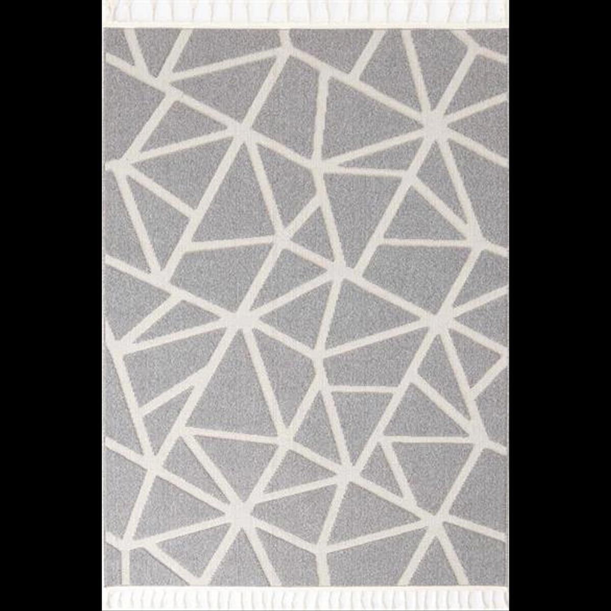 Hoom Rugs Togo 7501 Gri 3 mm Polipropilen Antialerjenik İnce Kaymaz Jüt Taban Dikdörtgen Makine Dokuma Salon Halısı 200x290 cm