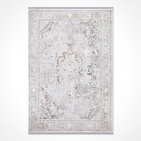 Crea Halı Valera 7813A Krem 8 mm Akrilik Toz Tutmaz Yıkanabilir Orta Dikdörtgen Makine Dokuma Salon Halısı 120x180 cm