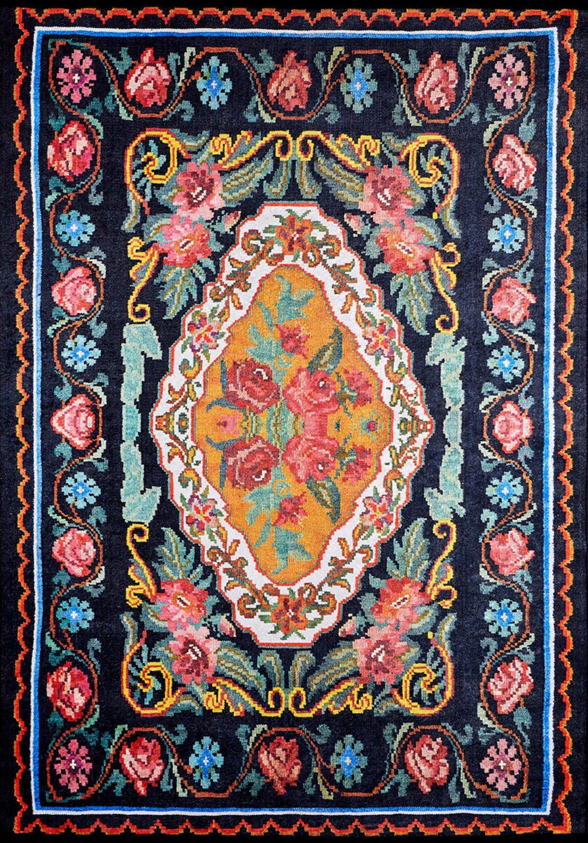 Halı Atölyesi HK052 Siyah 5 mm Pamuk Yıkanabilir Kaymaz Taban Dikdörtgen Makine Dokuma Salon Halısı 80x500 cm