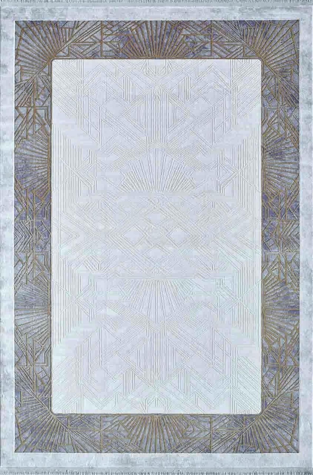 Artemis Halı Alegra 09113D Çok Renkli Polyester Yıkanabilir İnce Kaymaz Jüt Taban Dikdörtgen Makine Dokuma Salon Halısı 80x120 cm