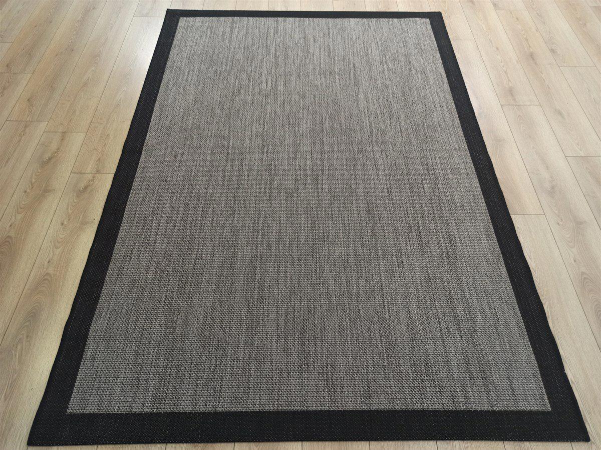 Çam Halı 9715 Siyah - Vizon 5 mm Antialerjenik Yıkanabilir Orta Kaymaz Dikdörtgen Makine Dokuma Salon Halısı 80x500 cm