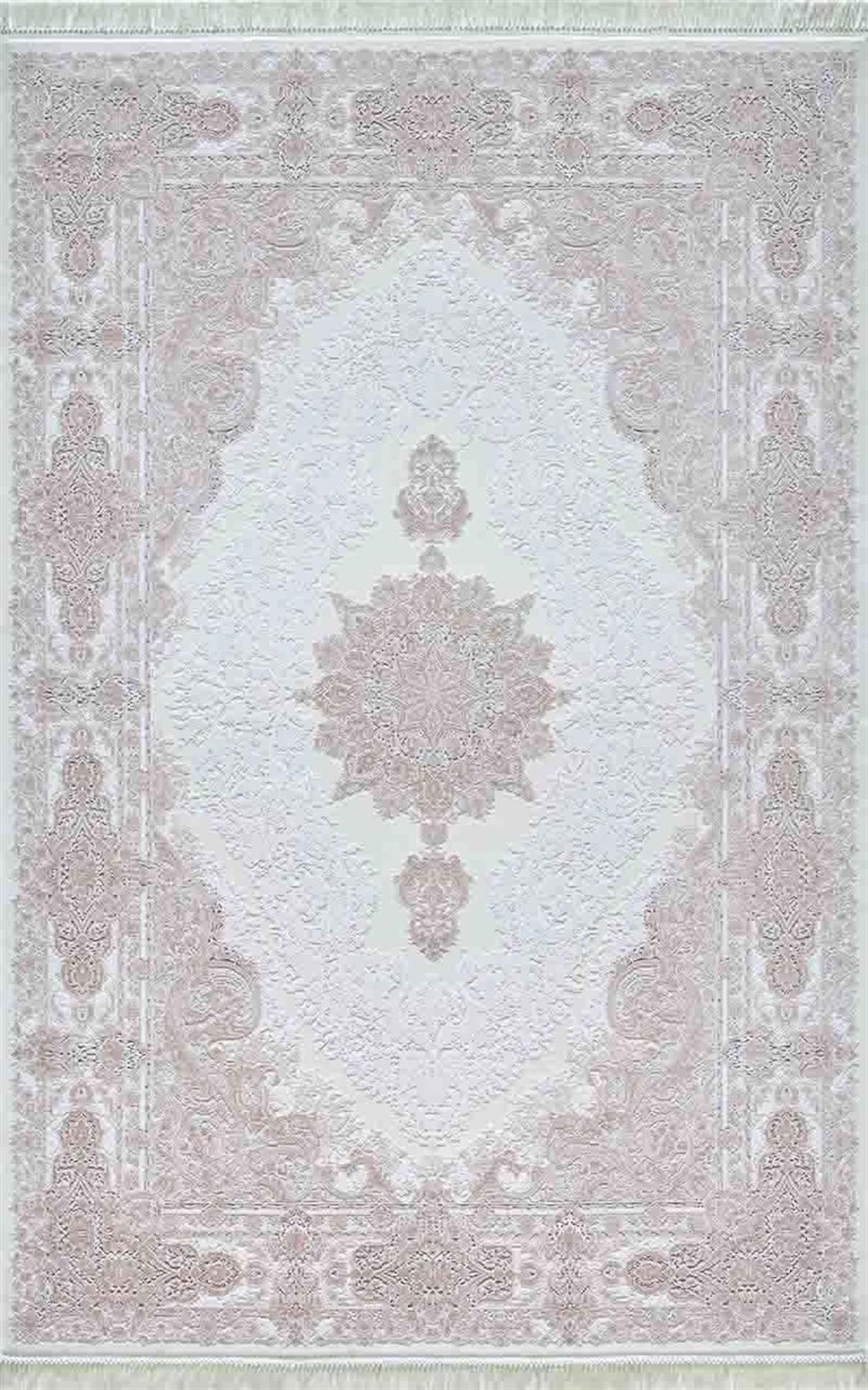 Artemis Halı Palace 8021A Bej-Krem 7 mm Akrilik Yıkanabilir İnce Kaymaz Jüt Taban Dikdörtgen Makine Dokuma Salon Halısı 120x180 cm