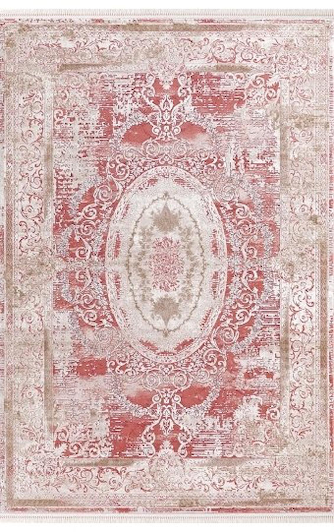 Padişah Santo 31881 Krem 10 mm Akrilik Yıkanabilir İnce Dikdörtgen Makine Dokuma Salon Halısı 100x300 cm