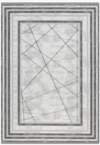 Dinarsu Arora 65662 Gri 10 mm Akrilik Silinebilir Yıkanabilir Orta Kaymaz Dikdörtgen Makine Dokuma Oturma Odası-Salon Halısı 200x300 cm