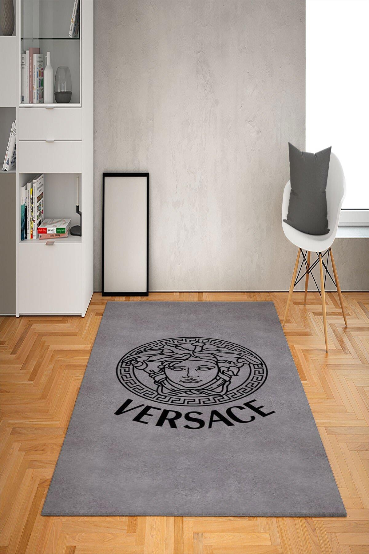 Doruklar Home Collection Gri-Siyah 0.7 mm Antibakteriyel Yıkanabilir Kalın Kaymaz Taban Dikdörtgen Makine Dokuma Çocuk Odası Halısı 120x200 cm