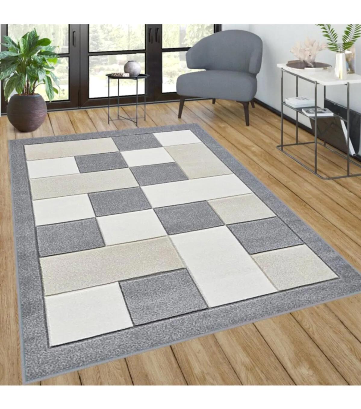 Rovigo Home RVG1004 Gri 8 mm Polyester Antibakteriyel-Leke Tutmaz-Toz Tutmaz Yıkanabilir İnce Kaymaz Dot Taban Dikdörtgen Makine Dokuma Salon Halısı 80x400 cm