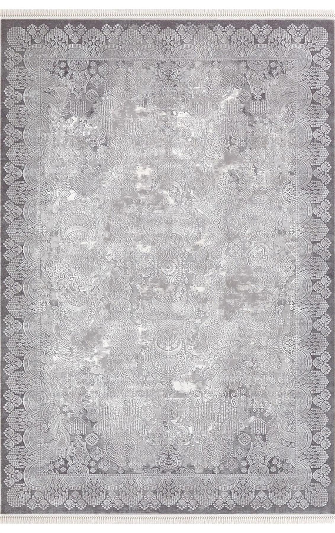 Dinarsu Arora 31885 Gri 11 mm Akrilik Silinebilir Yıkanabilir Orta Kaymaz Dikdörtgen Makine Dokuma Salon Halısı 120x180 cm