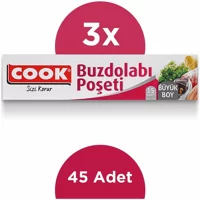 Cook Büyük Buz Dolabı Poşeti 3x15 Adet