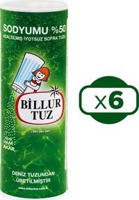 Billur Tuz İyotsuz Toz Deniz Tuzu Kutu 6x500 gr