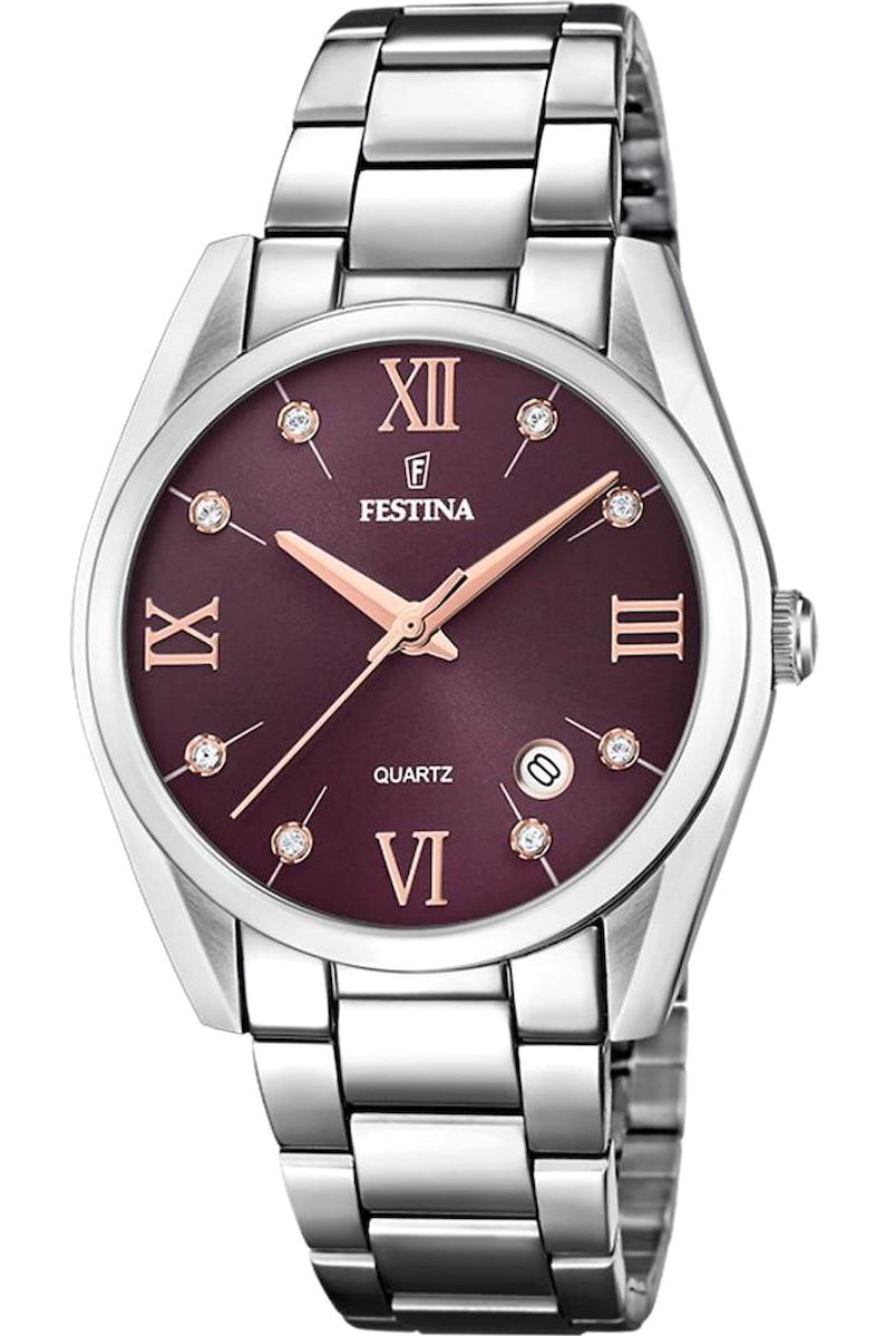 Festina F16790/E 37 mm Gri Çelik Kordon Analog Kadın Kol Saati