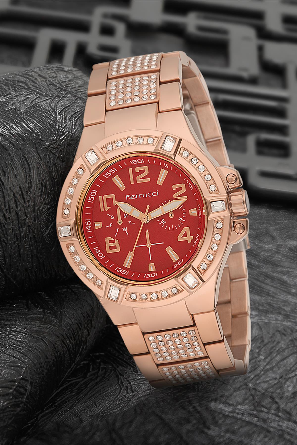 Ferrucci 7FM622 38 mm Rose Gold Metal Kordon Analog Kadın Kol Saati