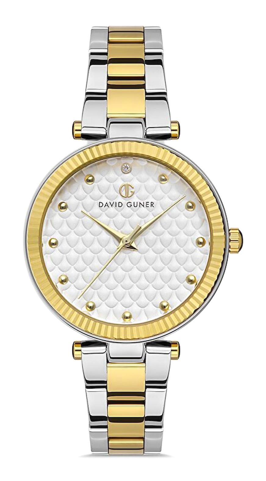 David Guner DG-8366LA-D1 32 mm Altın-Gri Metal Kordon Analog Kadın Kol Saati