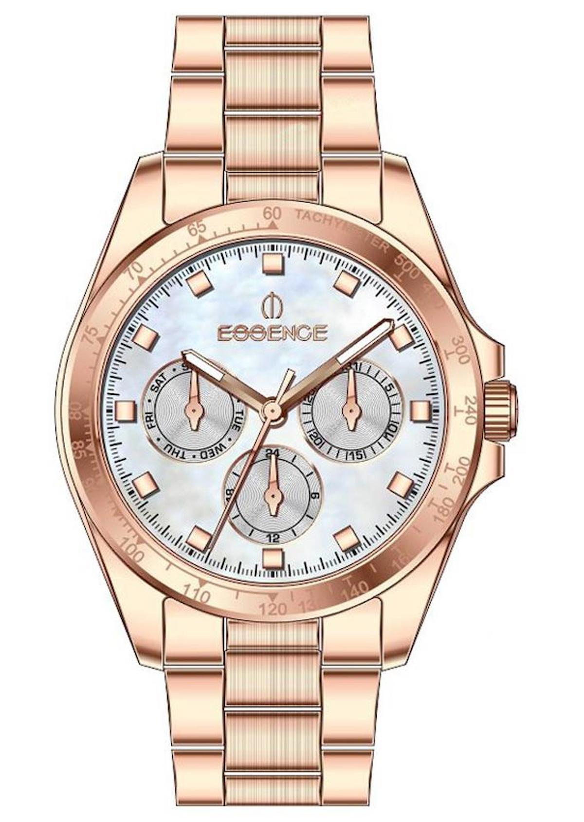 Essence ES6797FE.420 Takvimli 37 mm Rose Gold Çelik Kordon Analog Kadın Kol Saati