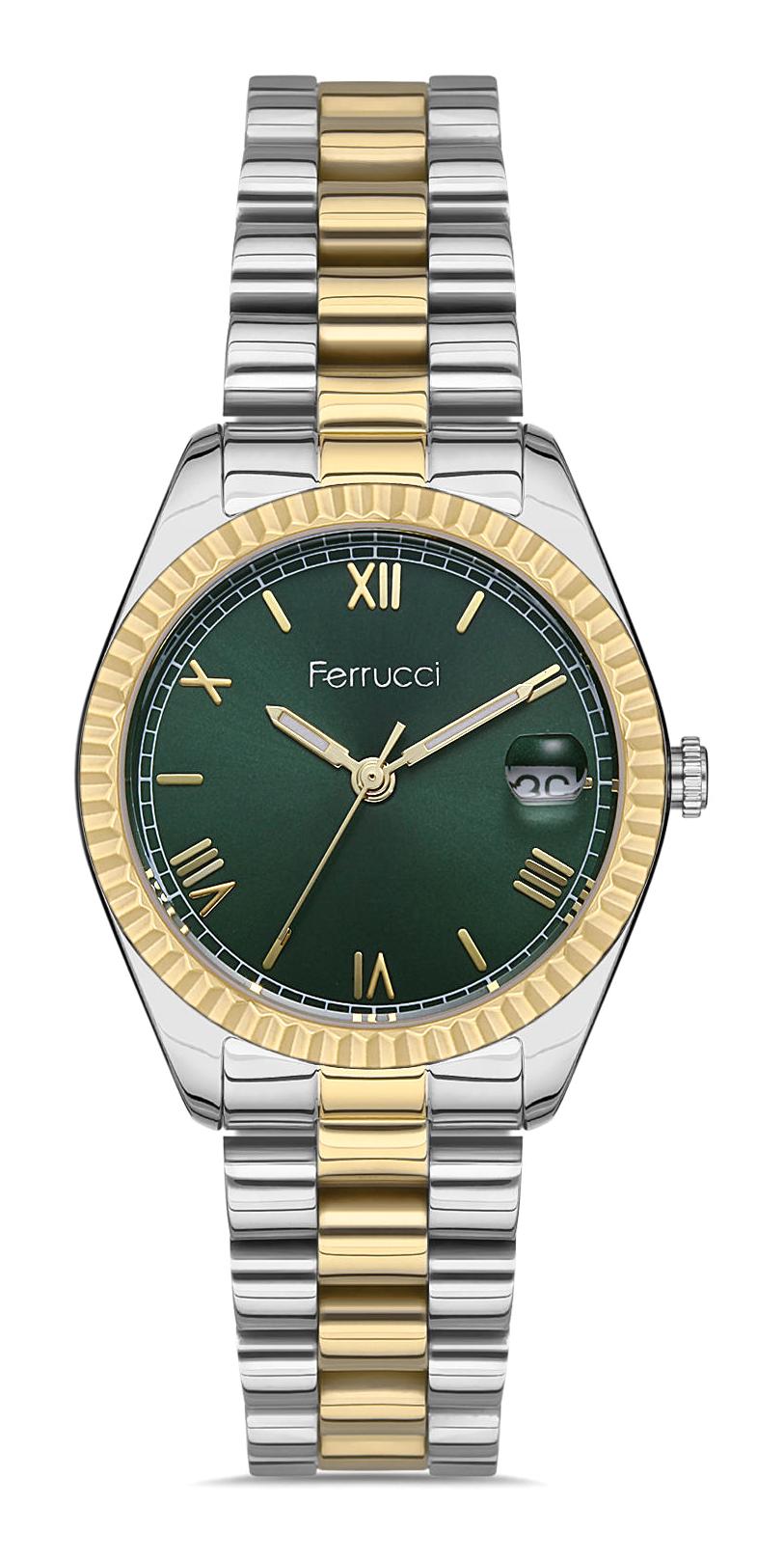 Ferrucci FRC.FT.1.313 31-35 mm Altın-Gri Çelik Kordon Analog Kadın Kol Saati