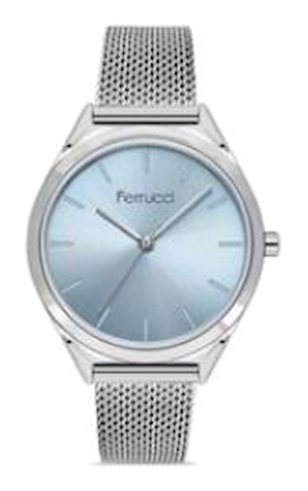 Ferrucci FC.0324.03301H.02 32 mm Gri Çelik-Hasır Kordon Analog Kadın Kol Saati