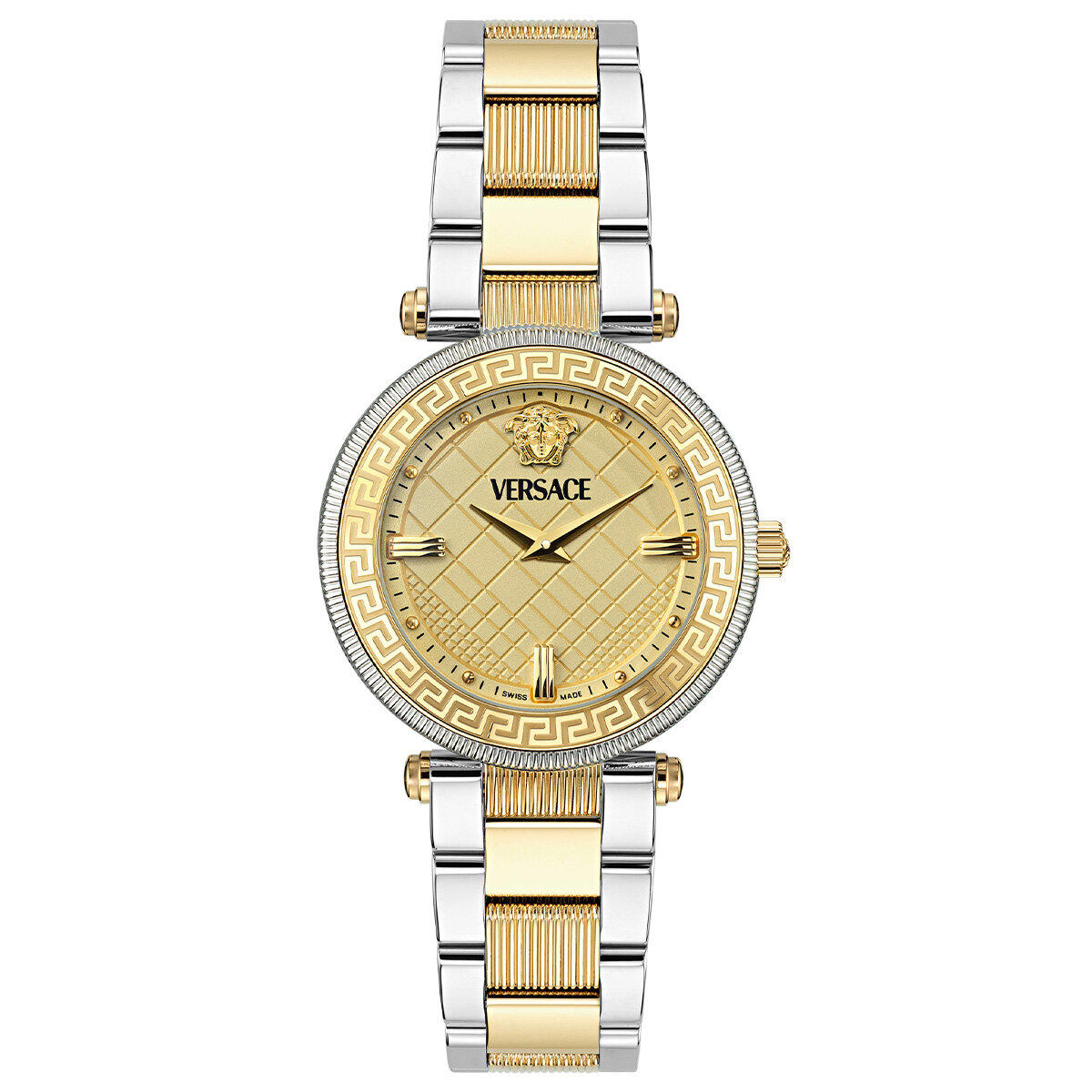 Versace VRSCVE8B00324 35 mm Altın-Gri Çelik Kordon Analog Kadın Kol Saati