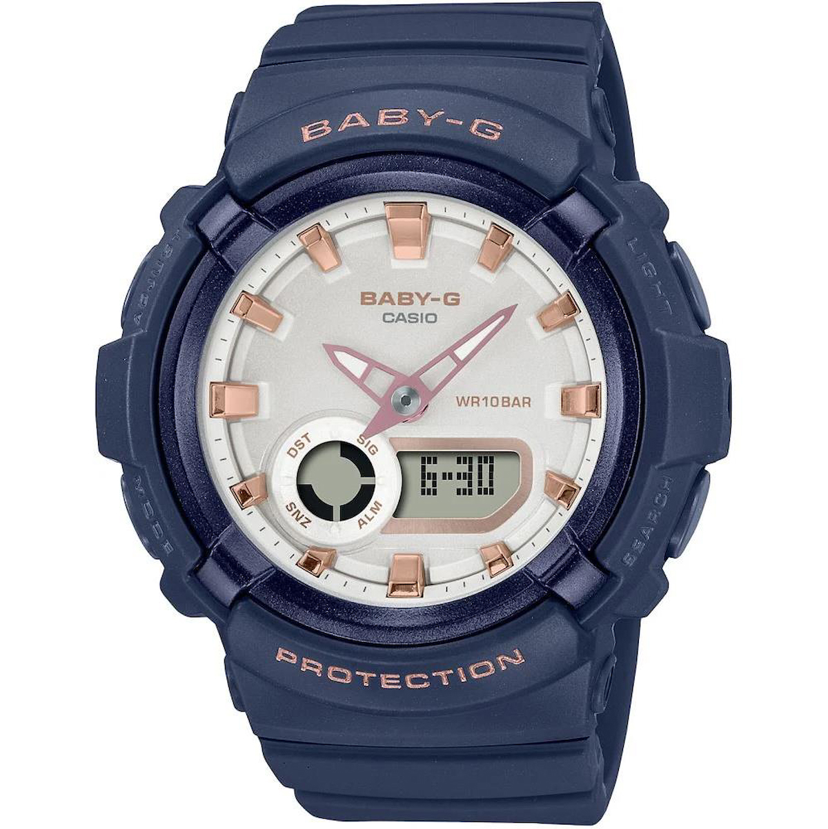 Casio BGA-280BA-2ADR Takvimli 43.4 mm Lacivert Silikon Kordon Analog Kadın Kol Saati