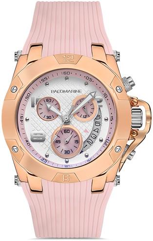 Pacomarine PM.61226.01 Takvimli 40 mm Pembe Silikon Kordon Analog Kadın Kol Saati