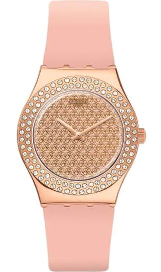 Swatch YLG140 31-34 mm Pembe Silikon Kordon Analog Kadın Kol Saati