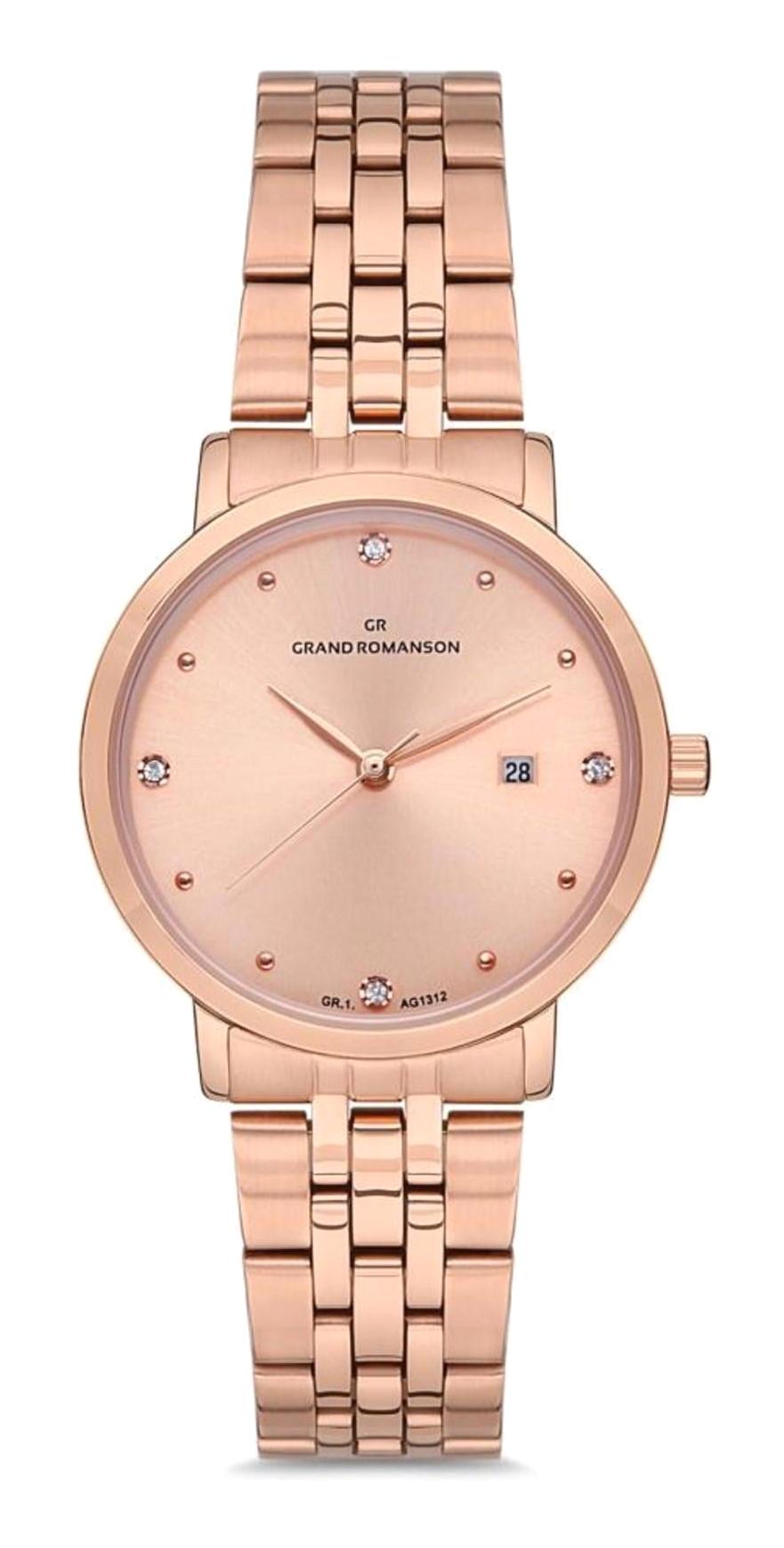 Grand Romanson GR.1.AG1312.02 Takvimli 36 mm Rose Gold Çelik Kordon Analog Kadın Kol Saati