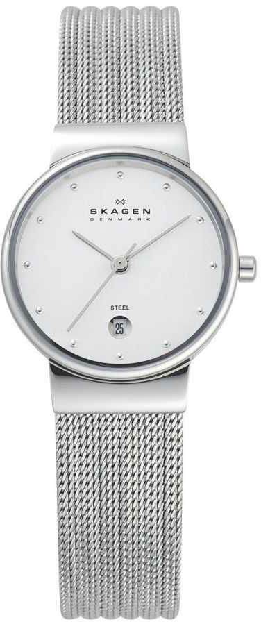 Skagen SKA355SSS1 Takvimli 26 mm Gri Çelik Kordon Analog Kadın Kol Saati