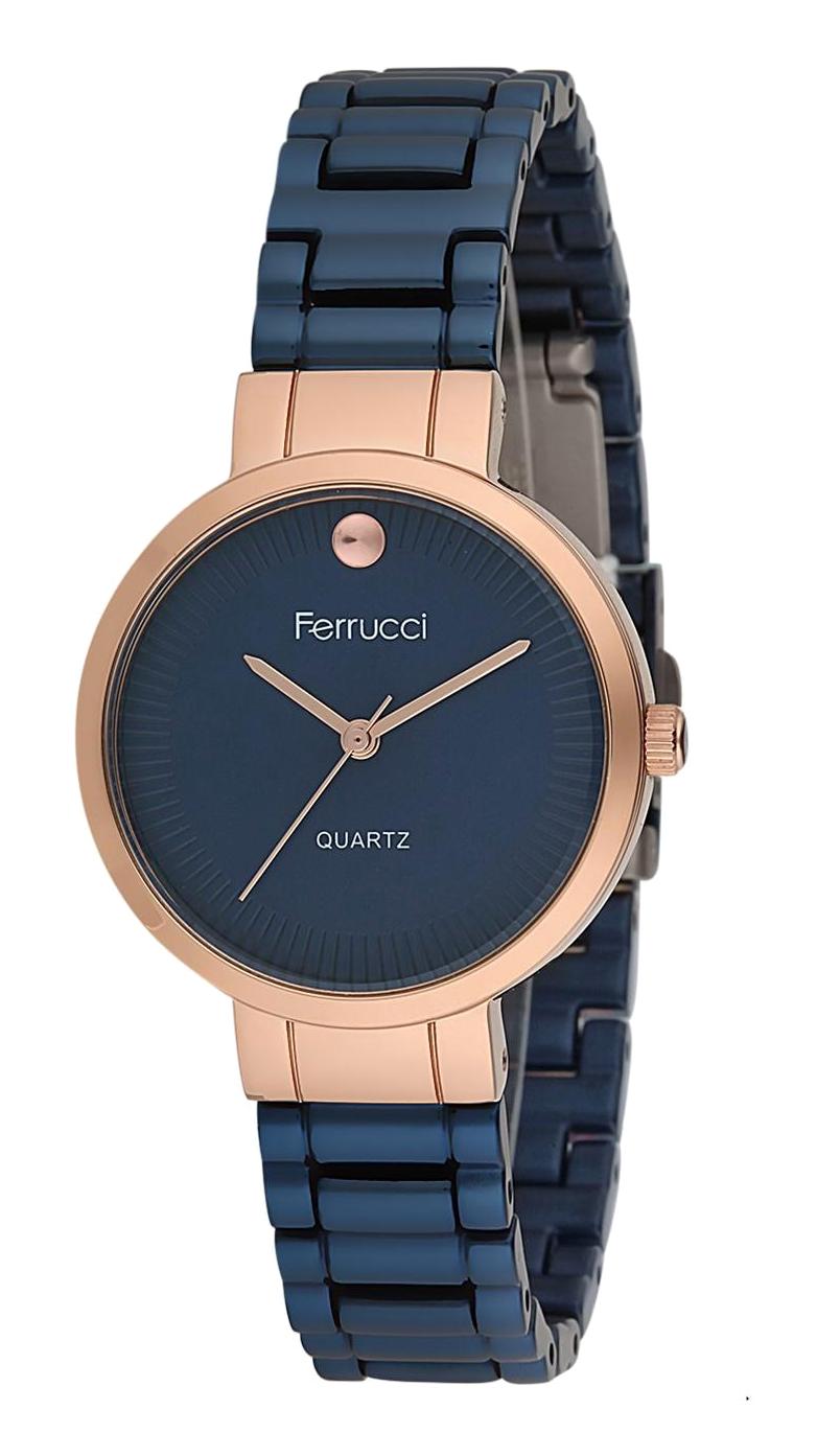 Ferrucci 9FM2337 38 mm Lacivert Metal Kordon Analog Kadın Kol Saati