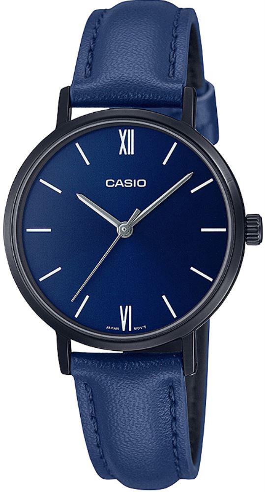 Casio LTP-VT02BL-2AUDF 30 mm Lacivert Deri Kordon Analog Kadın Kol Saati