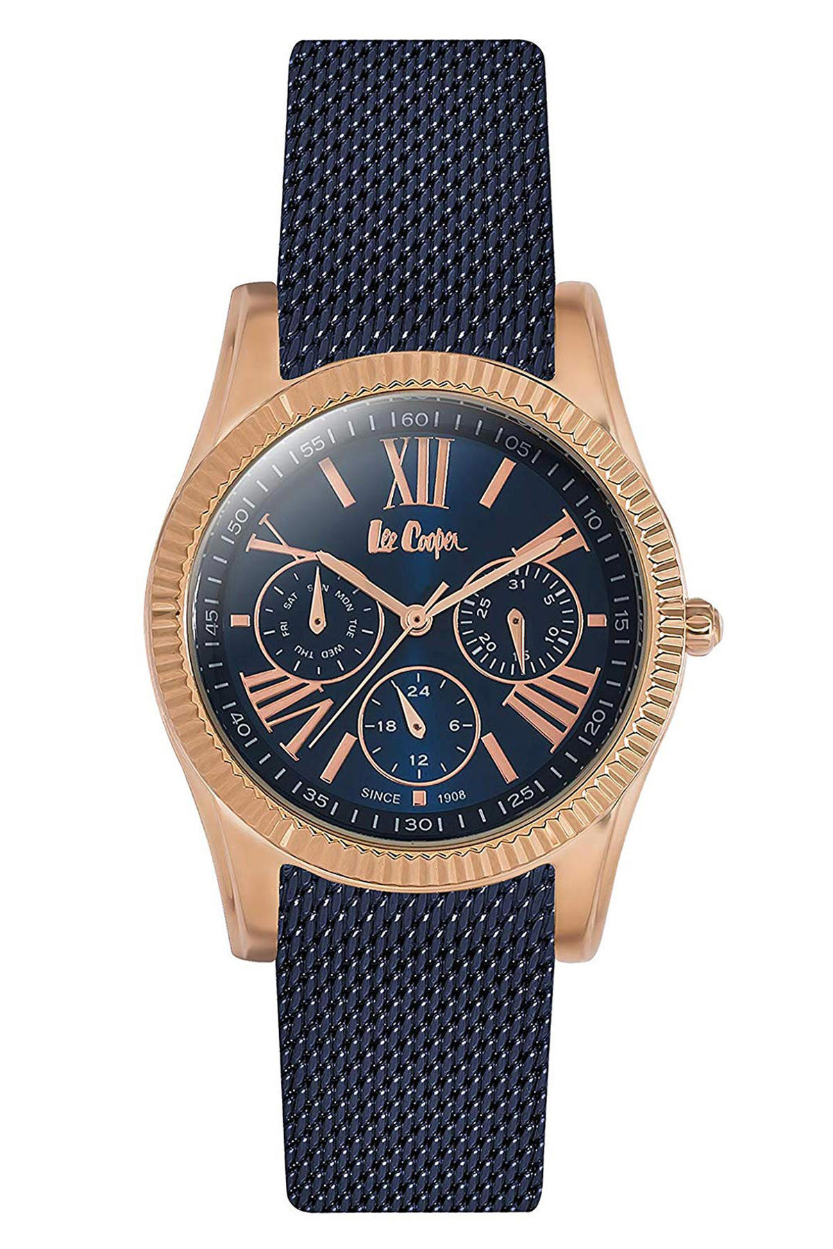 Lee Cooper LC06319.490 Takvimli 40 mm Lacivert Çelik Kordon Analog Kadın Kol Saati