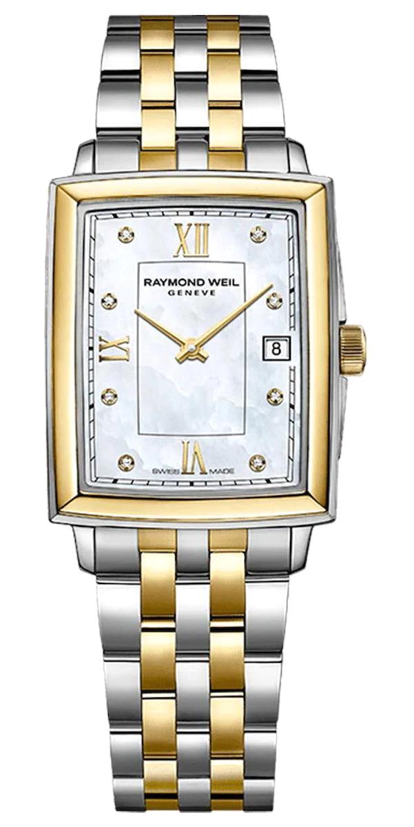 Raymond Weil RW5925STP00995 Takvimli 25 mm Altın-Gri Çelik Kordon Analog Kadın Kol Saati