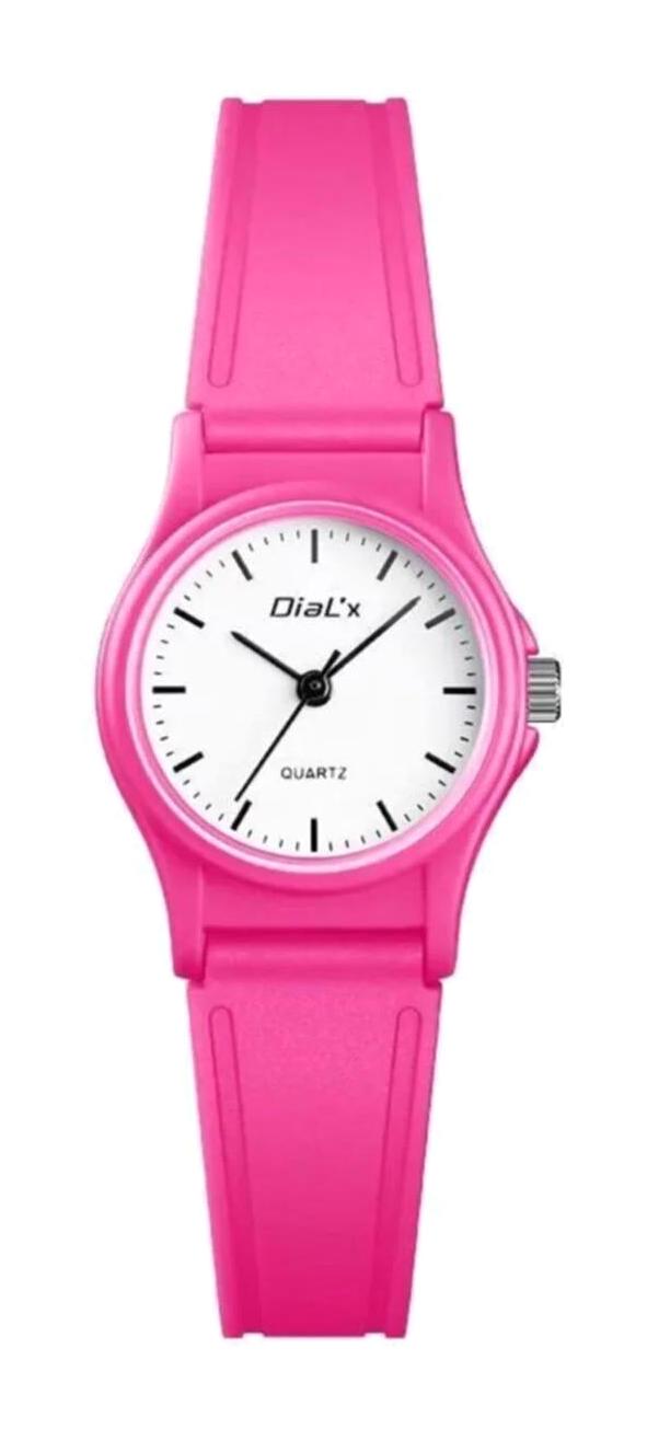 Dial X 2028 KD-2 20-25 mm Pembe Silikon Kordon Analog Unisex Kol Saati