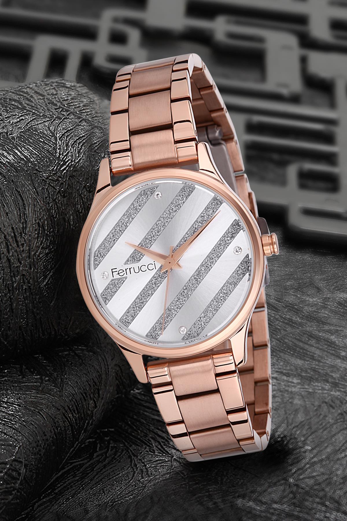 Ferrucci 9FM1722 38 mm Rose Gold Metal Kordon Analog Kadın Kol Saati