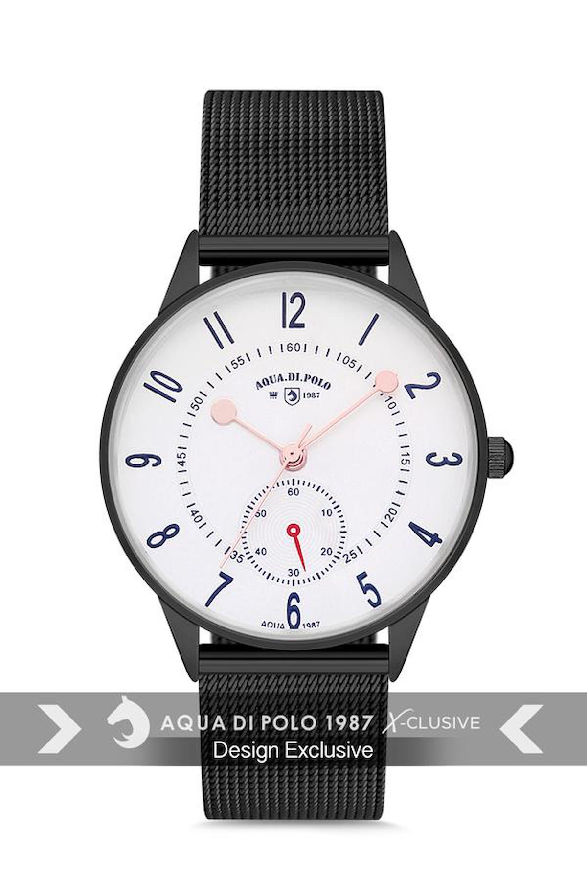 Aqua Di Polo APSV1-A6074-KH353 35 mm Siyah Çelik Kordon Analog Kadın Kol Saati