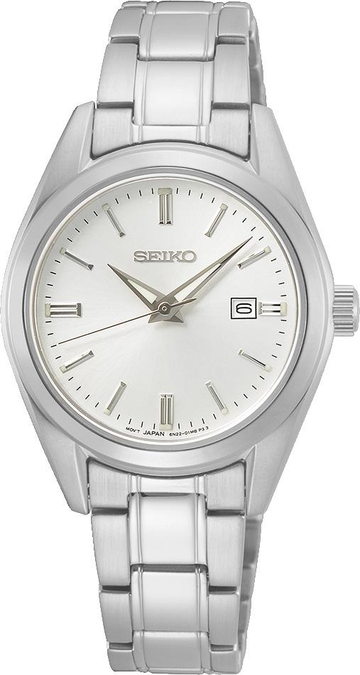 Seiko SUR633P Takvimli 29.8 mm Gri Çelik Kordon Analog Kadın Kol Saati