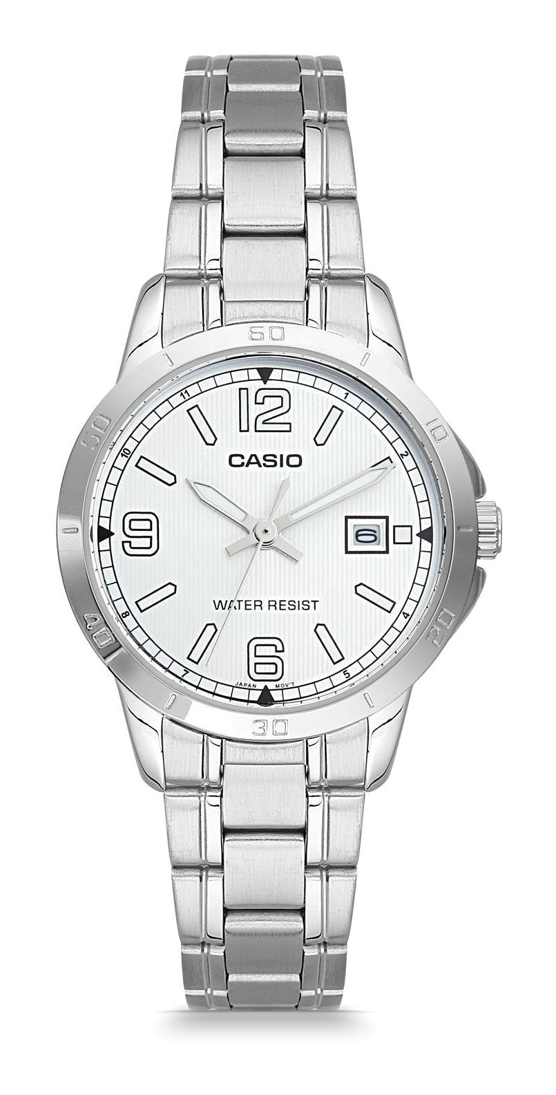 Casio LTP-V004D-7B2UDF Takvimli 30 mm Gri Çelik Kordon Analog Kadın Kol Saati