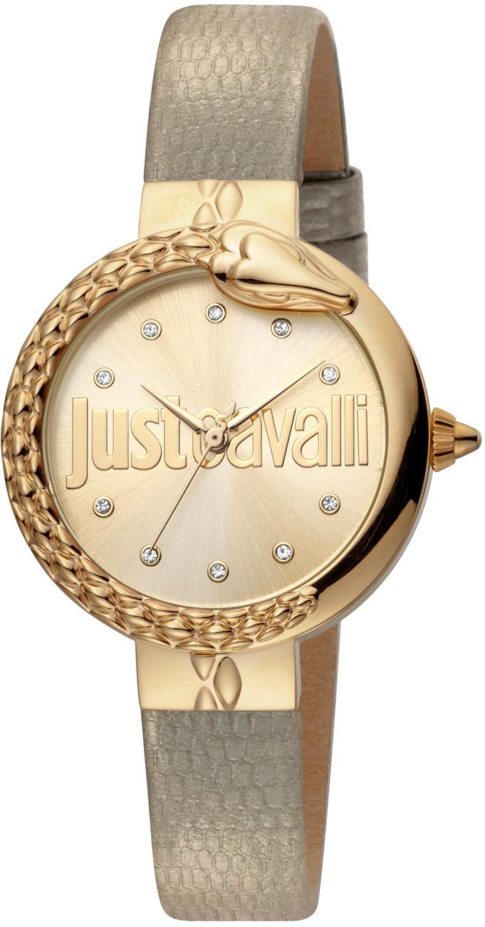 Just Cavalli JC1L097L0025 32 mm Gri Deri Kordon Analog Kadın Kol Saati