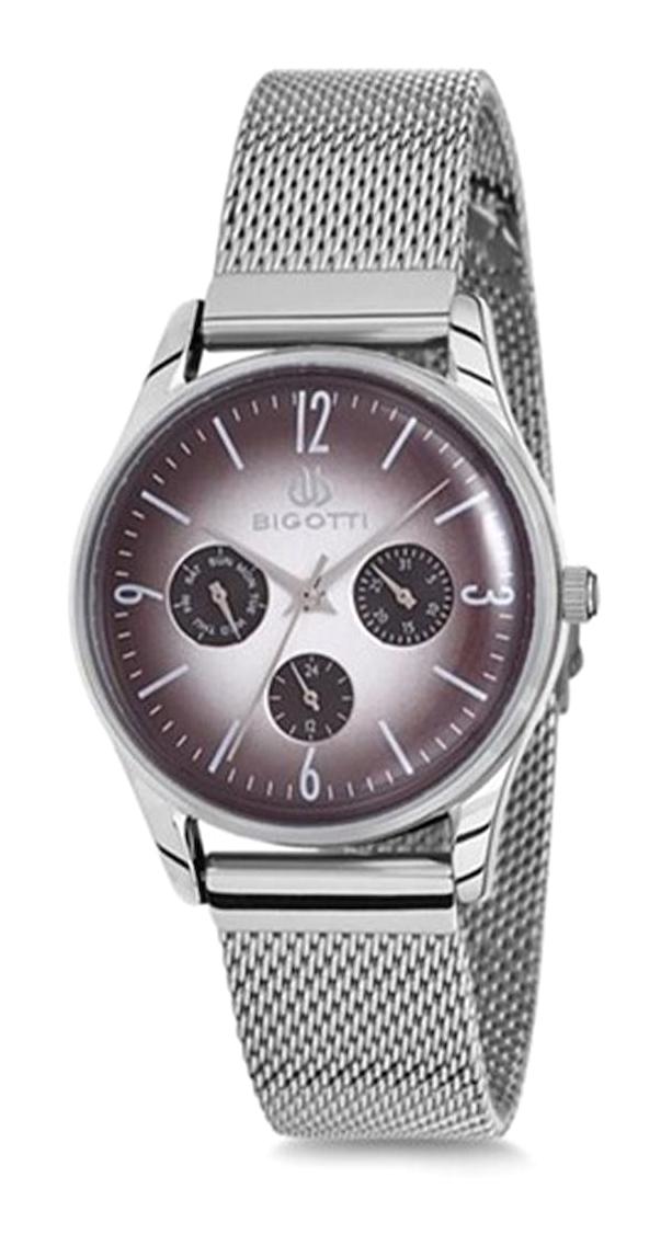 Bigotti BM202-B01388D 36 mm Gri Çelik Kordon Analog Kadın Kol Saati