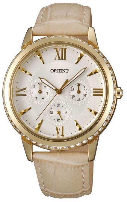 Orient FSW03003W0 Takvimli 37 mm Bej Deri Kordon Analog Kadın Kol Saati