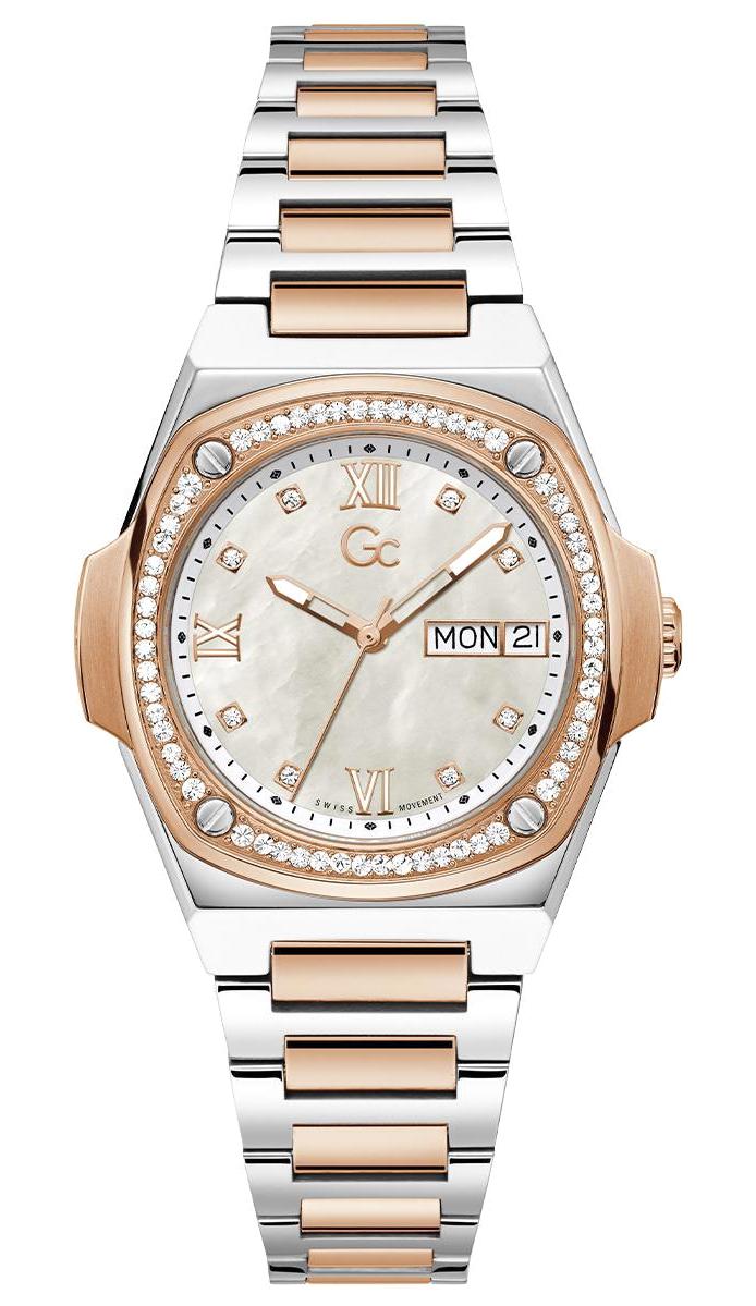 Guess GCY98005L1MF Takvimli 36 mm Gri-Rose Gold Çelik Kordon Analog Kadın Kol Saati