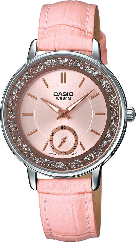 Casio LTP-E408L-4A 32 mm Pembe Deri Kordon Analog Kadın Kol Saati