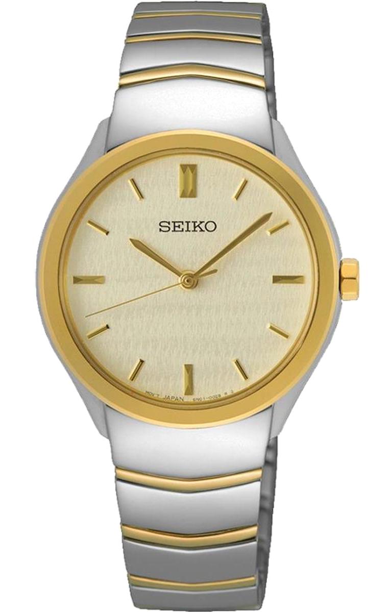 Seiko SUR550P 30 mm Altın-Gri Çelik Kordon Analog Kadın Kol Saati