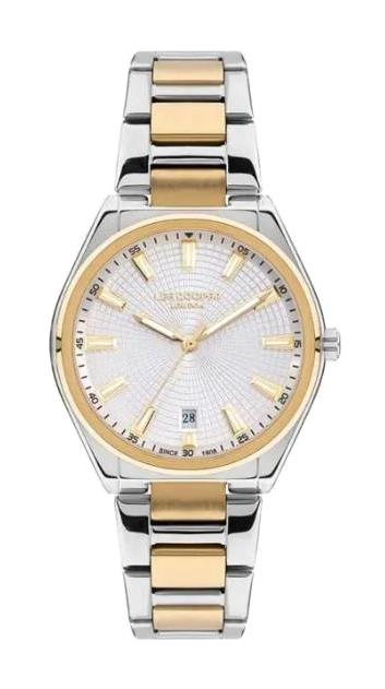 Lee Cooper LC07335.230 Takvimli 40 mm Altın-Gri Metal Kordon Analog Kadın Kol Saati