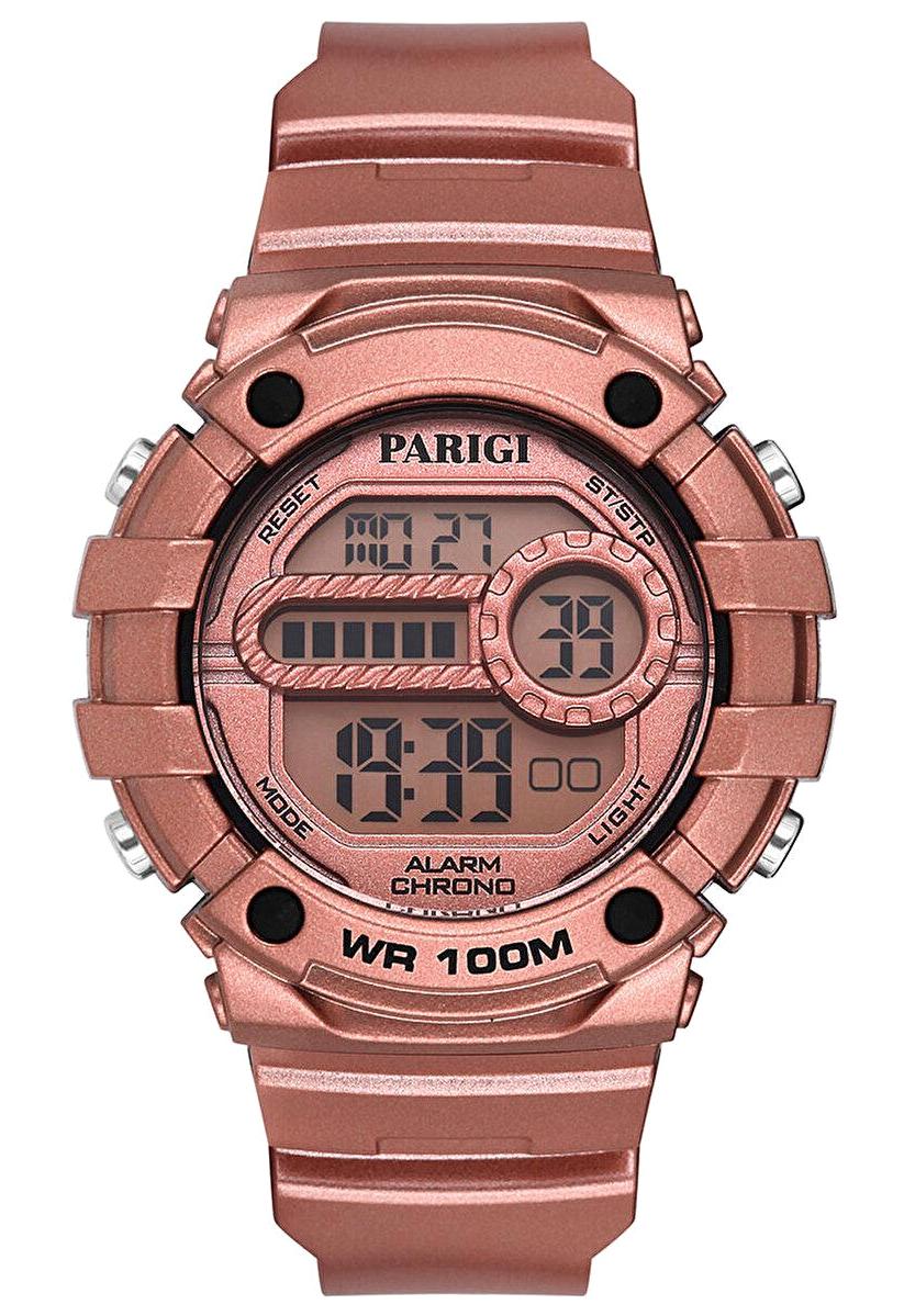 Parigi PRG3003-02 Takvimli 40 mm Rose Gold Silikon Kordon Dijital Kadın Kol Saati