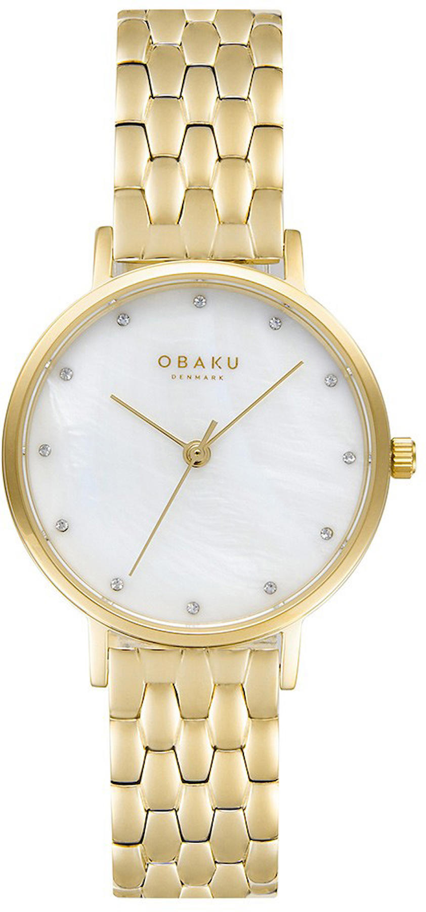 Obaku Denmark V248LXGWSG 34 mm Altın Çelik Kordon Analog Kadın Kol Saati