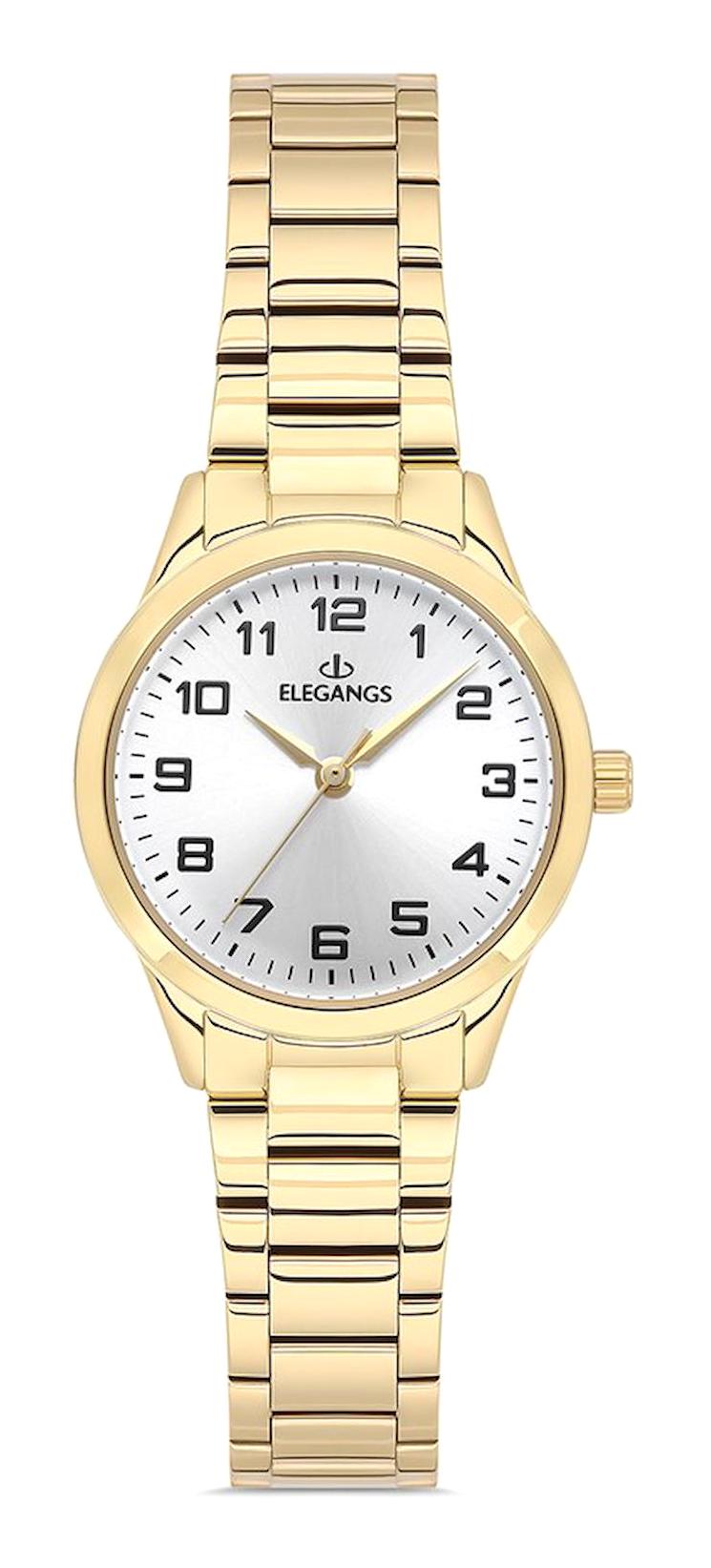 Elegangs EL2458.02 28 mm Altın Çelik Kordon Analog Kadın Kol Saati