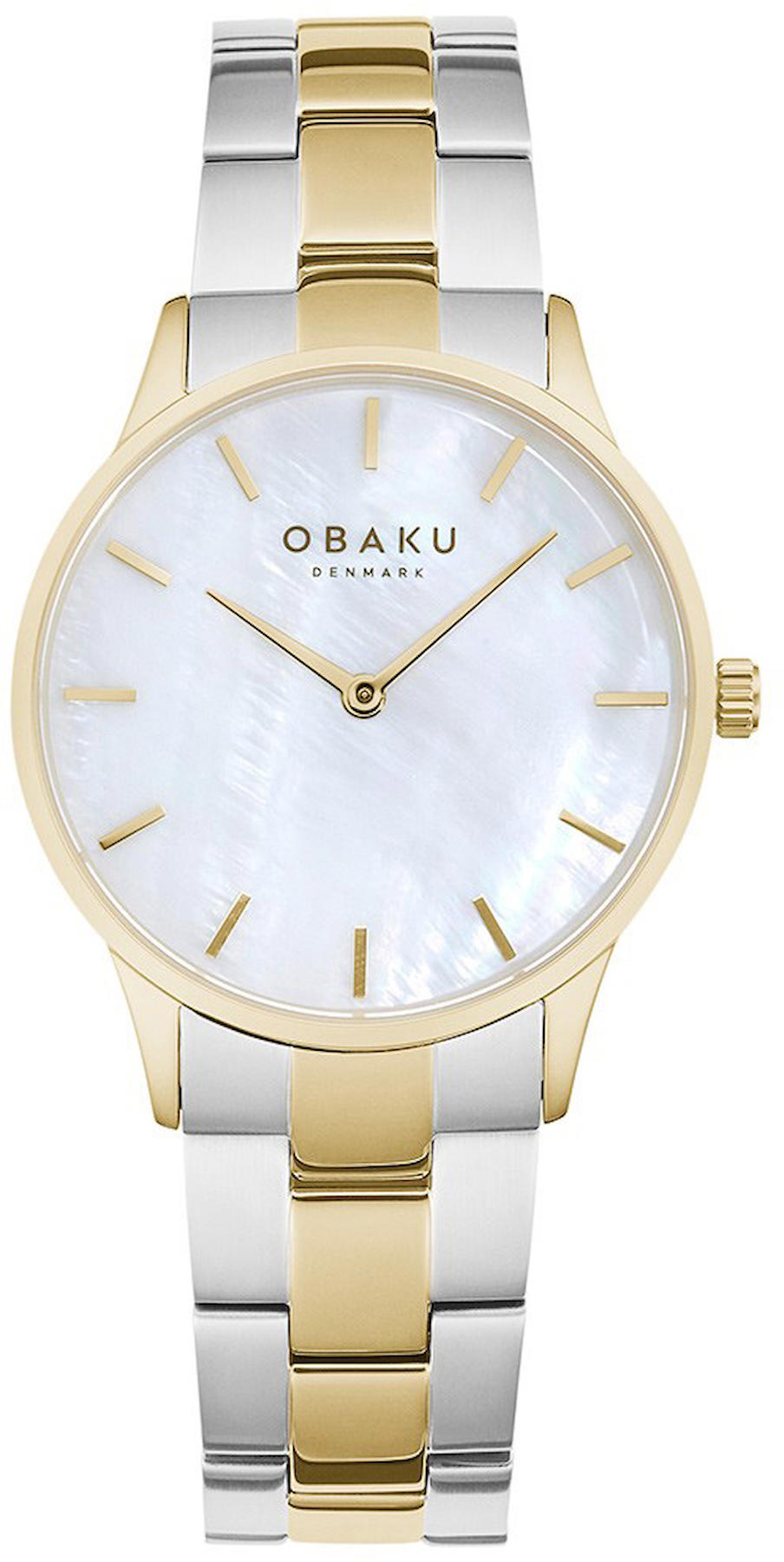 Obaku Denmark V247LXGWSF 35 mm Altın-Gri Çelik Kordon Analog Kadın Kol Saati