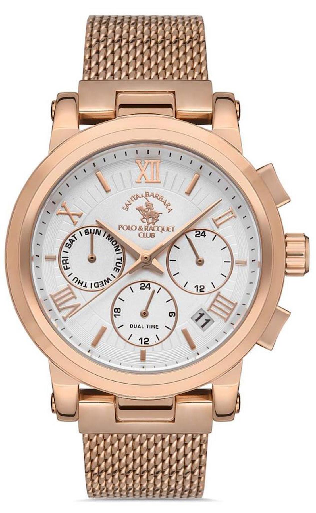 Santa Barbara Polo & Racquet Club SB.1.10298.3 Takvimli 38 mm Rose Gold Çelik Kordon Analog Kadın Kol Saati